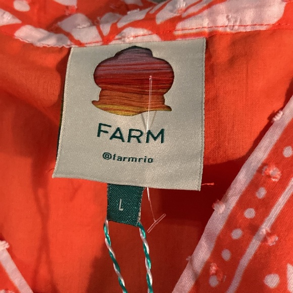 Women's FARM Rio Set Orange Neon Jungle Mini Bohemian Skirt | L /  Top | M - Picture 12 of 15